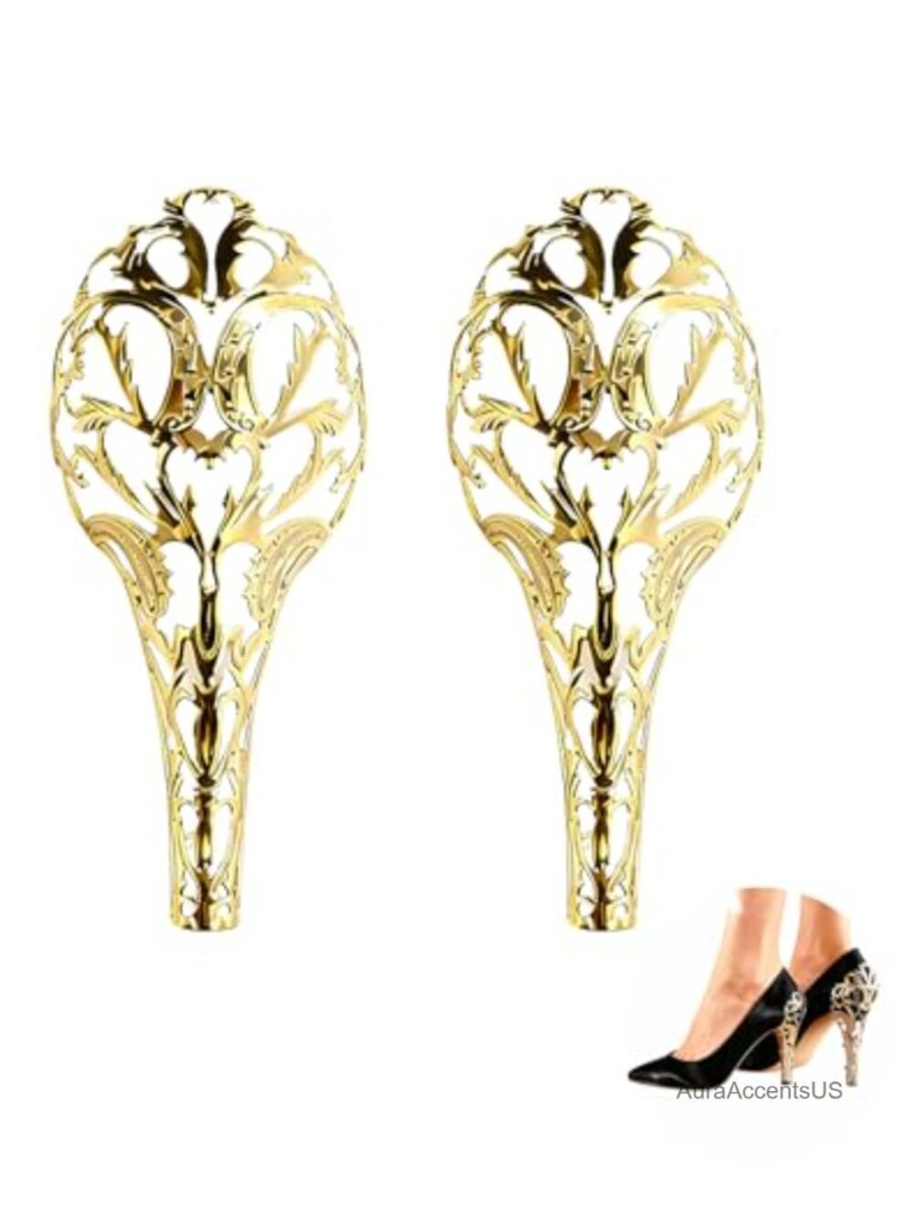 Vintage Alloy Shoe Heel Charm Covers Detachable Stiletto Decor Wedding Party